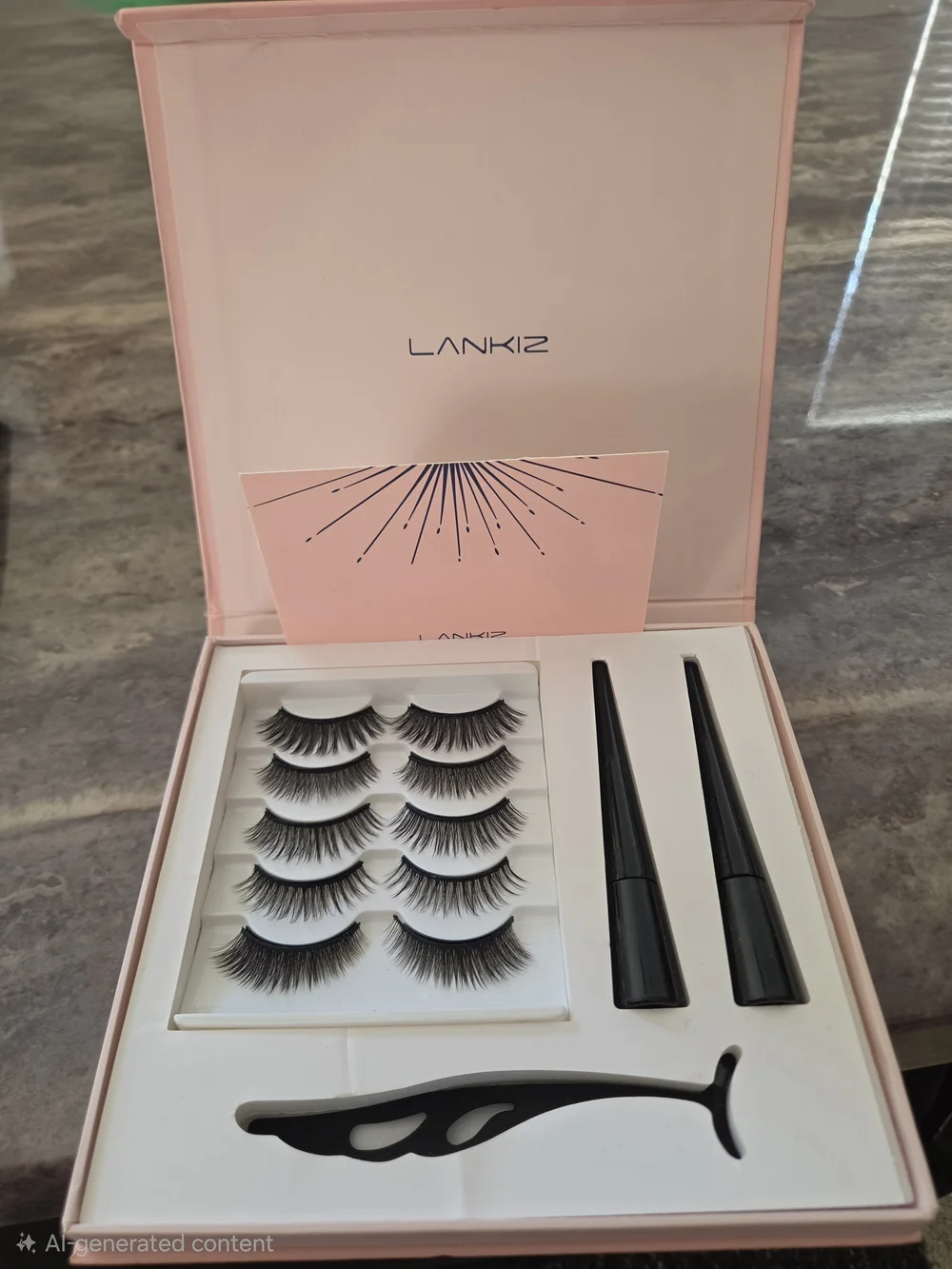LANKIZ Magnetic Eyelashes & Eyeliner Kit - 5 Pairs Reusable Lashes Brand New